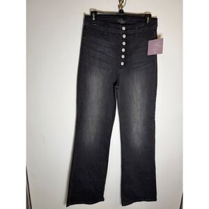 Maverick The Collection Black Flare Jeans High Rise Button Fly Size 11/W30 NEW